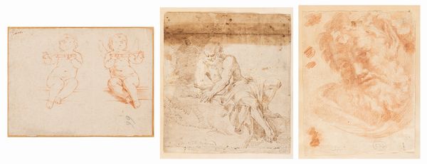 Lotto composto da tre disegni di scuola emiliana, secoli XVII - XVIII  - Asta Dipinti e disegni antichi - Associazione Nazionale - Case d'Asta italiane