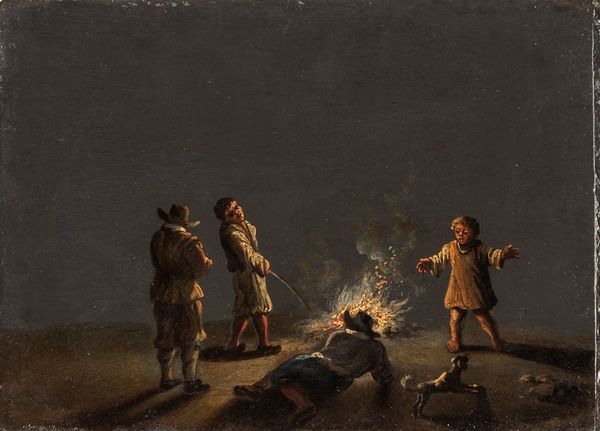 Seguace di Leonard Bramer : Scene di vita all'aperto  - Asta Dipinti e disegni antichi - Associazione Nazionale - Case d'Asta italiane
