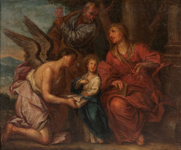 Scuola dell'Italia centrale, seconda metà del secolo XVII : Educazione della Vergine  - Asta Dipinti e disegni antichi - Associazione Nazionale - Case d'Asta italiane