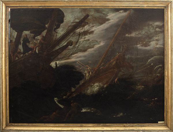 Cerchia di Agostino Tassi (Ponzano Romano 1580 - Roma 1644) : Miracolo di un Santo gesuita (San Francesco Saverio?)  - Asta Dipinti e disegni antichi - Associazione Nazionale - Case d'Asta italiane