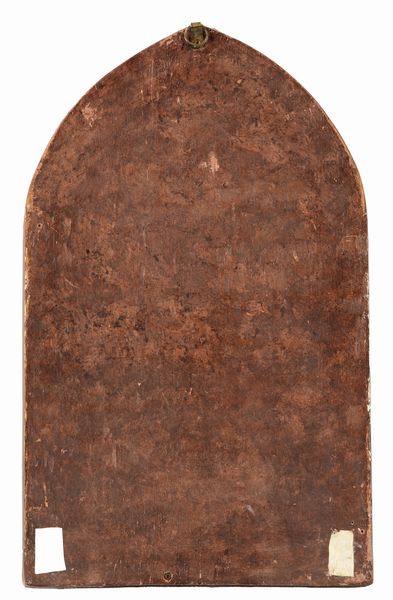 Scuola toscana, fine secolo XIV - inizio secolo XV : Vergine con Bambino in trono, Sant'Antonio Abate e altro Santo, sormontati da crocifissione con la Vergine e San Giovanni  - Asta Dipinti e disegni antichi - Associazione Nazionale - Case d'Asta italiane