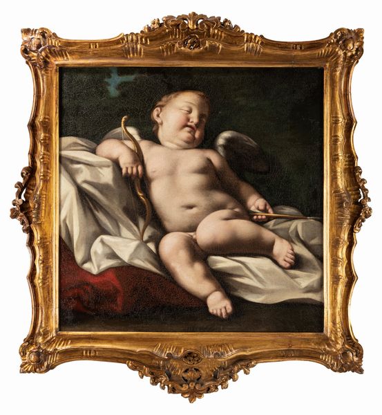 Pietro Bellotti : Cupido dormiente  - Asta Dipinti e disegni antichi - Associazione Nazionale - Case d'Asta italiane