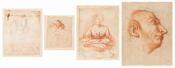 Lotto composto da quattro disegni, secoli XVII-XVIII  - Asta Dipinti e disegni antichi - Associazione Nazionale - Case d'Asta italiane