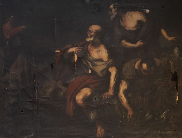 Scuola napoletana, secolo XVII : La chiamata degli Apostoli  - Asta Dipinti e disegni antichi - Associazione Nazionale - Case d'Asta italiane