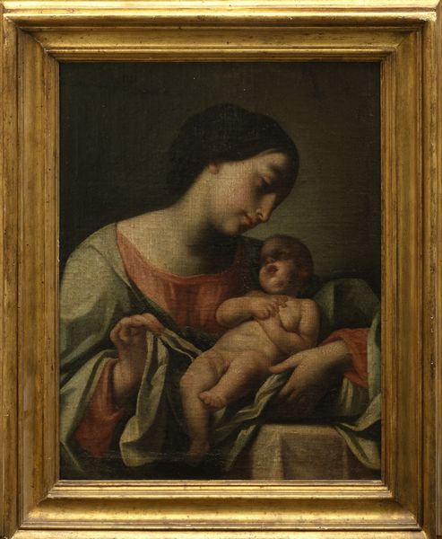 Scuola emiliana, secolo XVII : Madonna con Bambino  - Asta Dipinti e disegni antichi - Associazione Nazionale - Case d'Asta italiane