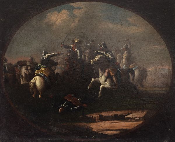 Imitatore di Salvator Rosa : Scontro di cavalieri  - Asta Dipinti e disegni antichi - Associazione Nazionale - Case d'Asta italiane