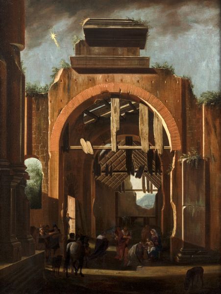 Niccolò Codazzi : Capriccio architettonico con Adorazione dei Magi  - Asta Dipinti e disegni antichi - Associazione Nazionale - Case d'Asta italiane