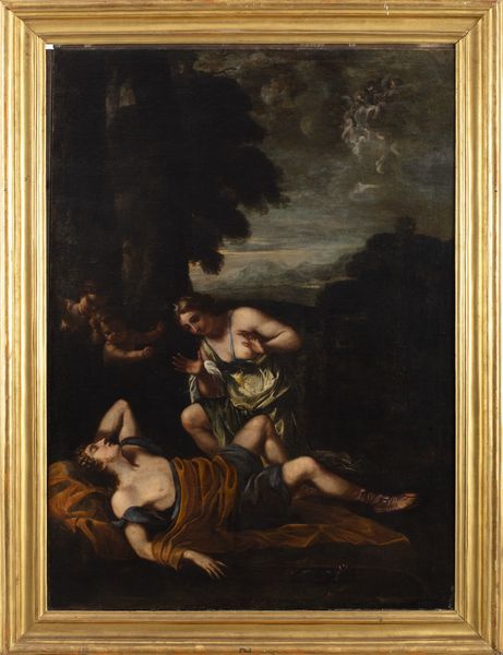 Scuola romana, secolo XVII : Diana e Endimione  - Asta Dipinti e disegni antichi - Associazione Nazionale - Case d'Asta italiane