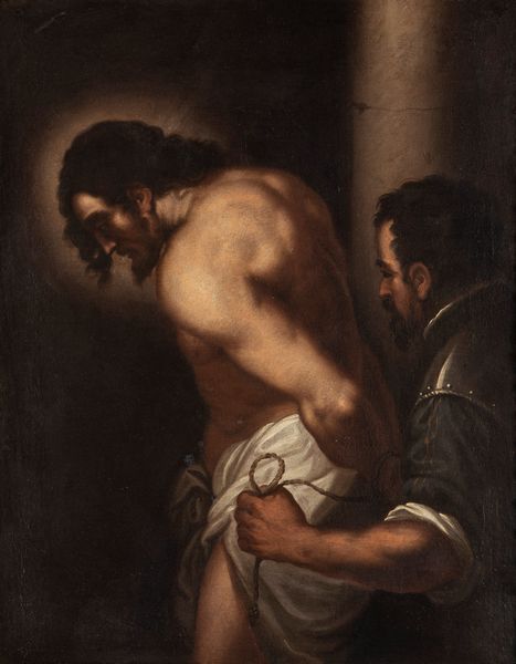 Scuola veneta, inizi secolo XVII : Cristo alla colonna  - Asta Dipinti e disegni antichi - Associazione Nazionale - Case d'Asta italiane