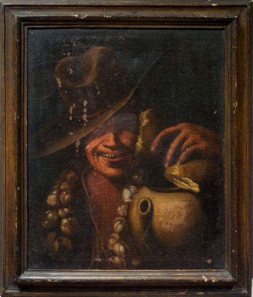 Scuola napoletana, secolo XVII : Il venditore di aglio  - Asta Dipinti e disegni antichi - Associazione Nazionale - Case d'Asta italiane