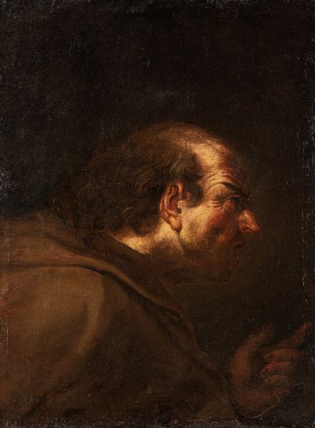 Scuola napoletana, secolo XVII : Figura virile di profilo  - Asta Dipinti e disegni antichi - Associazione Nazionale - Case d'Asta italiane