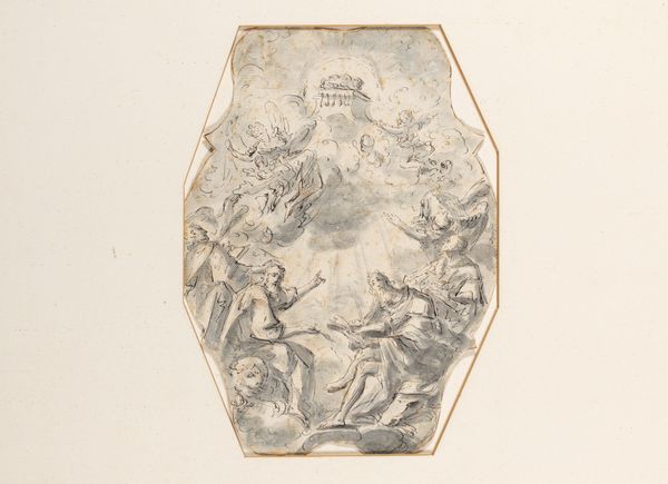 Scuola napoletana, secolo XVII : Visione dei quattro Evangelisti  - Asta Dipinti e disegni antichi - Associazione Nazionale - Case d'Asta italiane