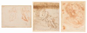 Lotto composto da tre disegni di scuola emiliana, secoli XVII - XVIII  - Asta Dipinti e disegni antichi - Associazione Nazionale - Case d'Asta italiane