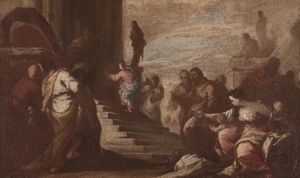 Scuola napoletana, secolo XVII - Presentazione della Vergine al Tempio