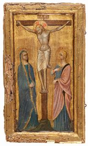 Imitatore di Lorenzo Monaco - Crocifissione con la Vergine e San Giovanni