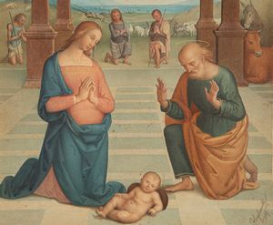 Fernando Gigliarelli : Adorazione del Bambino, da Perugino  - Asta Dipinti e disegni antichi - Associazione Nazionale - Case d'Asta italiane