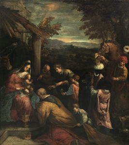 Scuola veneta, fine secolo XVI - inizi secolo XVII - Adorazione dei Magi