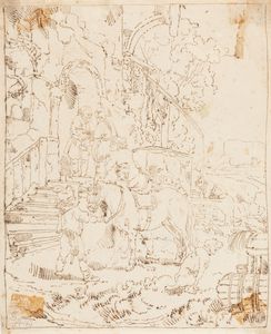 Lotto composto da sette disegni, secoli XVII - XVIII  - Asta Dipinti e disegni antichi - Associazione Nazionale - Case d'Asta italiane