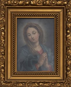 Scuola romana, secolo XVII : Madonna orante  - Asta Dipinti e disegni antichi - Associazione Nazionale - Case d'Asta italiane