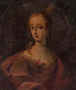 Scuola francese, secolo XVIII - Ritratto di dama a mezzo busto