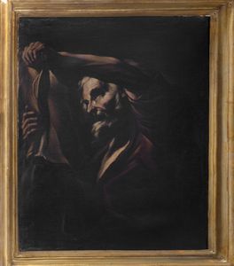 Scuola napoletana, secolo XVII : Evangelista  - Asta Dipinti e disegni antichi - Associazione Nazionale - Case d'Asta italiane