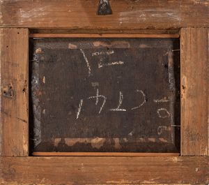 Maniera di Adriaen Brouwer : Interno di taverna con amanti  - Asta Dipinti e disegni antichi - Associazione Nazionale - Case d'Asta italiane