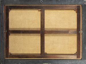 Pittore francese attivo a Roma, secolo XVII : Paesaggio con rovine antiche e astanti  - Asta Dipinti e disegni antichi - Associazione Nazionale - Case d'Asta italiane