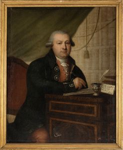 Scuola dell'Italia settentrionale, fine secolo XVIII - Ritratto di gentiluomo nello studio