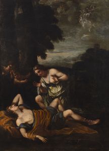 Scuola romana, secolo XVII - Diana e Endimione