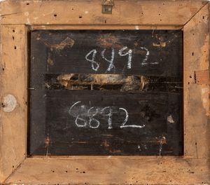 Pittore fiammingo attivo in Italia, fine secolo XVII - inizi secolo XVIII : Paesaggio con scena di vita quotidiana e rovine architettoniche  - Asta Dipinti e disegni antichi - Associazione Nazionale - Case d'Asta italiane