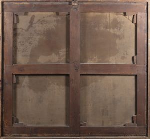 Scuola veneta, secolo XVII : Matrimonio mistico di Santa Caterina  - Asta Dipinti e disegni antichi - Associazione Nazionale - Case d'Asta italiane