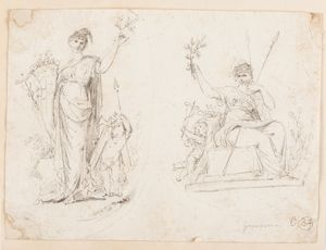 Lotto composto da due disegni, fine secolo XVIII - inizio secolo XIX  - Asta Dipinti e disegni antichi - Associazione Nazionale - Case d'Asta italiane