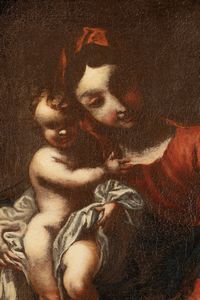 Bottega di Valerio Castello (Genova, 1624 – 1659) : Madonna con Bambino  - Asta Dipinti e disegni antichi - Associazione Nazionale - Case d'Asta italiane