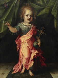 Scuola fiamminga, secolo XVII - Salvator Mundi