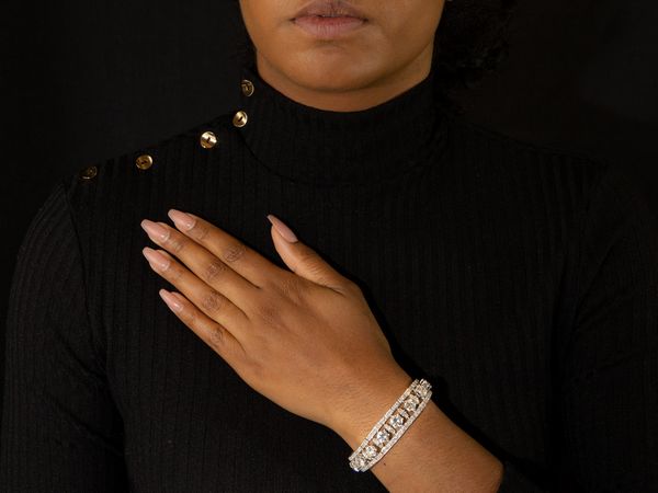 Bracciale in platino con diamanti  - Asta Gioielli e Orologi - Associazione Nazionale - Case d'Asta italiane