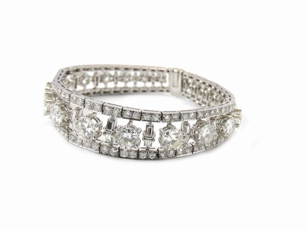 Bracciale in platino con diamanti  - Asta Gioielli e Orologi - Associazione Nazionale - Case d'Asta italiane
