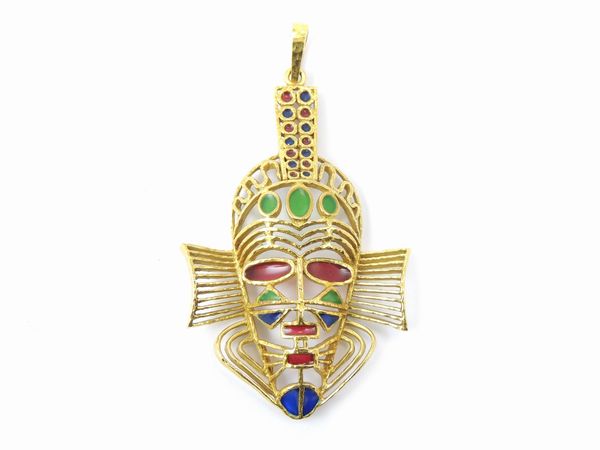 Pendente in oro giallo e smalti policromi  - Asta Gioielli e Orologi - Associazione Nazionale - Case d'Asta italiane