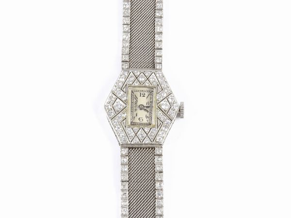 Orologio dec da polso per donna Walton & Co in platino con diamanti  - Asta Gioielli e Orologi - Associazione Nazionale - Case d'Asta italiane
