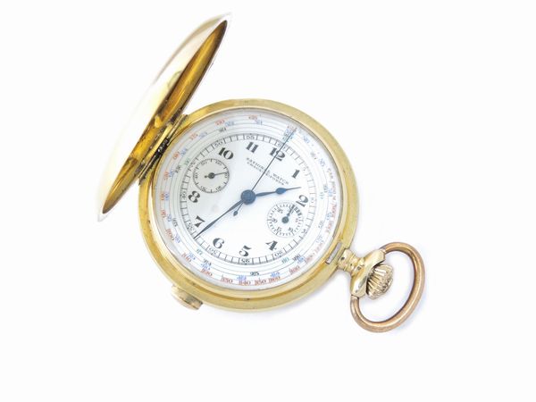 Cronografo monopulsante da tasca National Watch in oro giallo  - Asta Gioielli e Orologi - Associazione Nazionale - Case d'Asta italiane
