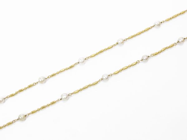 Lunga collana Chimento in oro giallo con perle barocche coltivate  - Asta Gioielli e Orologi - Associazione Nazionale - Case d'Asta italiane