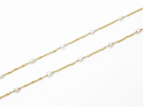 Lunga collana Chimento in oro giallo con perle barocche coltivate  - Asta Gioielli e Orologi - Associazione Nazionale - Case d'Asta italiane