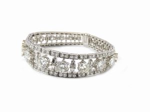 Bracciale in platino con diamanti  - Asta Gioielli e Orologi - Associazione Nazionale - Case d'Asta italiane