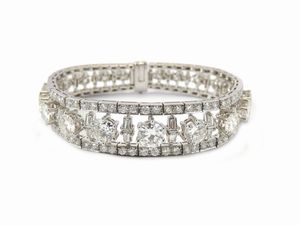 Bracciale in platino con diamanti  - Asta Gioielli e Orologi - Associazione Nazionale - Case d'Asta italiane