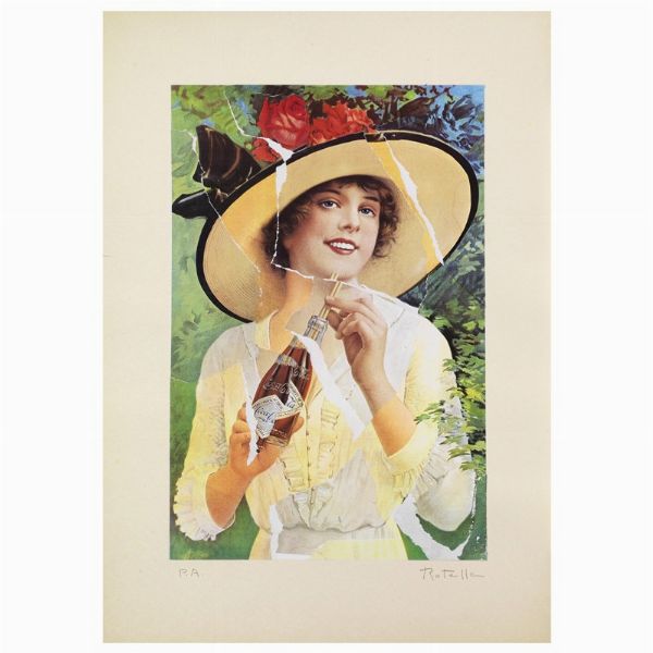 Rotella Mimmo : MIMMO ROTELLA  - Asta Arte Moderna e Contemporanea, con una selezione dedicata ai biglietti d'auguri d'artista  - Associazione Nazionale - Case d'Asta italiane