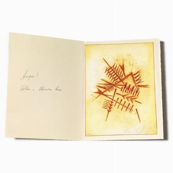 Pomodoro Arnaldo : ARNALDO POMODORO  - Asta Arte Moderna e Contemporanea, con una selezione dedicata ai biglietti d'auguri d'artista  - Associazione Nazionale - Case d'Asta italiane