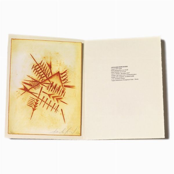 Pomodoro Arnaldo : ARNALDO POMODORO  - Asta Arte Moderna e Contemporanea, con una selezione dedicata ai biglietti d'auguri d'artista  - Associazione Nazionale - Case d'Asta italiane