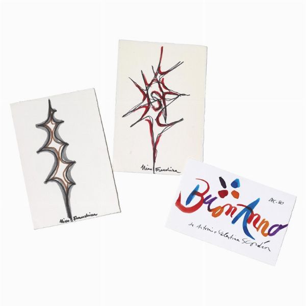 FRANCHINA NINO : NINO FRANCHINA&ANTONIO SCORDIA  - Asta Arte Moderna e Contemporanea, con una selezione dedicata ai biglietti d'auguri d'artista  - Associazione Nazionale - Case d'Asta italiane