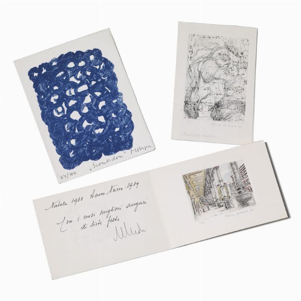 MONICA MICHELOTTI e MARIA PAPA  - Asta Arte Moderna e Contemporanea, con una selezione dedicata ai biglietti d'auguri d'artista  - Associazione Nazionale - Case d'Asta italiane