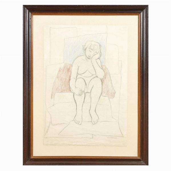 CASORATI FELICE : FELICE CASORATI  - Asta Arte Moderna e Contemporanea, con una selezione dedicata ai biglietti d'auguri d'artista  - Associazione Nazionale - Case d'Asta italiane