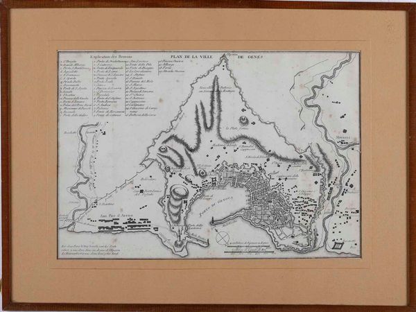 Pianta di Genova con indicazioni in francese e in italiano (1750 ca.)  - Asta Dimore italiane | Cambi Time - Associazione Nazionale - Case d'Asta italiane